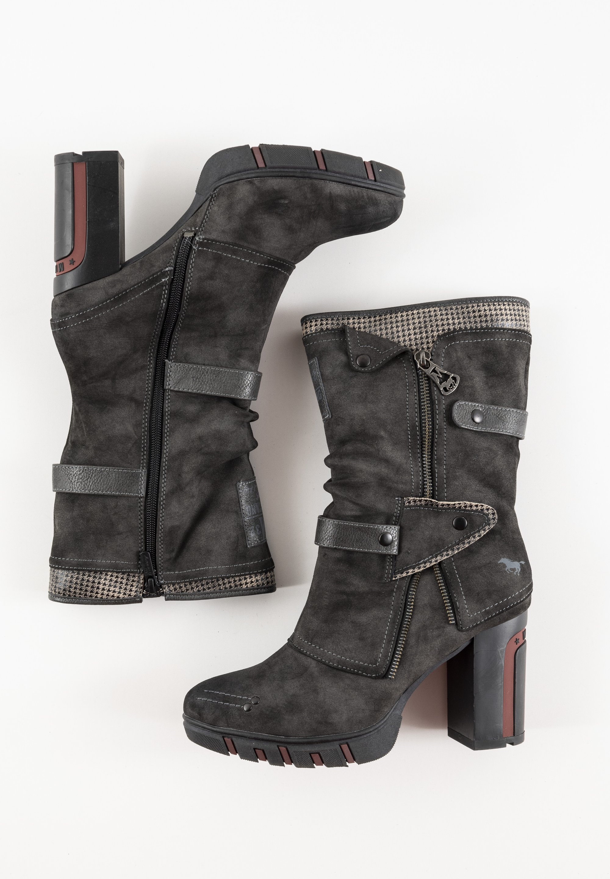 Mustang Veterschoenen Dames Met Hak Mustang Laarzen Met Hoge Hak