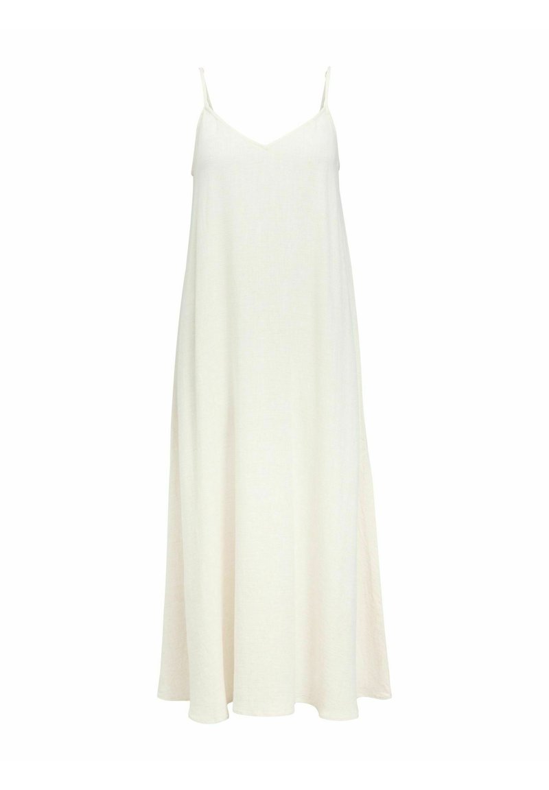 Object MAXIKLEID V-AUSSCHNITT TRÄGER - Day dress - sandshell/off-white ...