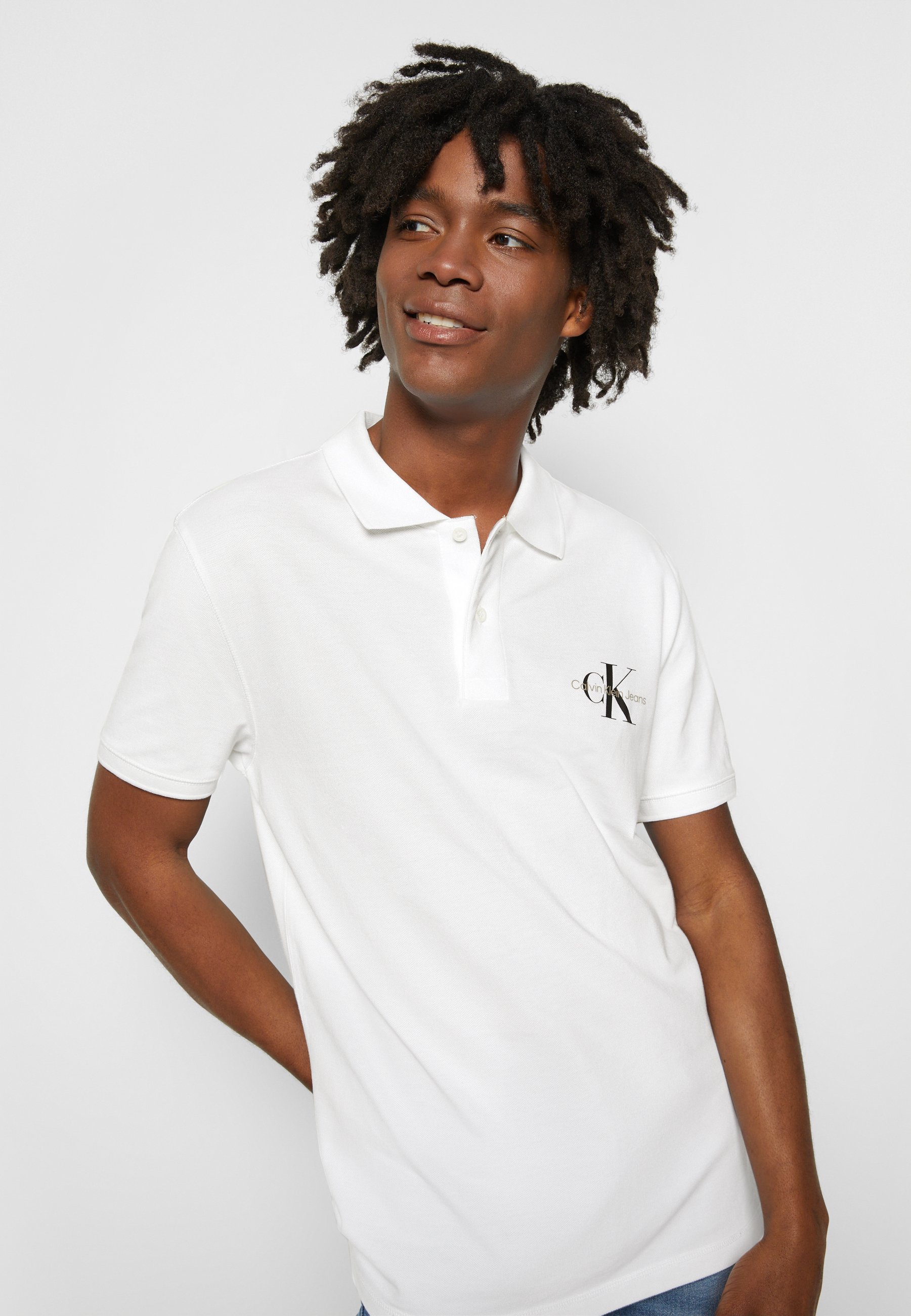Calvin Klein Jeans MONOGRAM LOGO POLO - Poloshirt - bright white/wit -  Zalando.nl