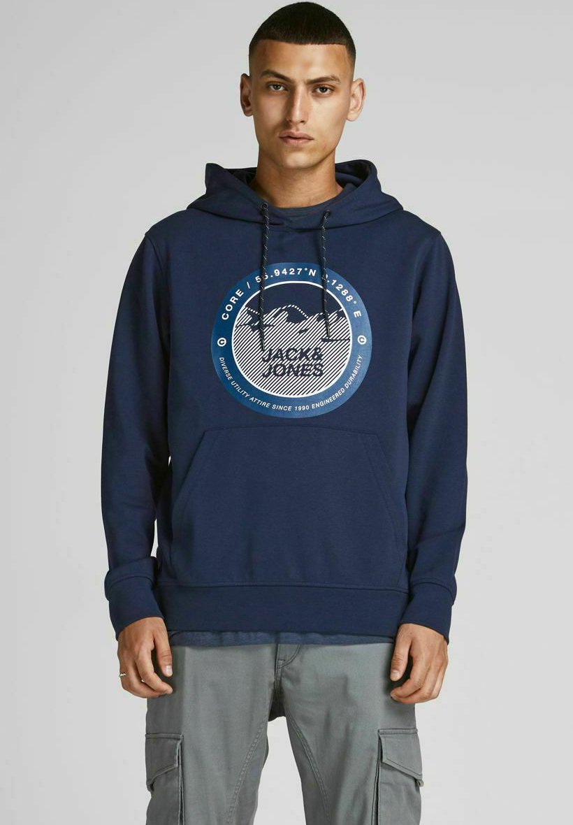 fGJSw Abbigliamento Jack & Jones INTERLOCK - Felpa con cappuccio - navy blazer/blu scuro fGJSw Abbigliamento Jack & Jones INTERLOCK - Felpa con cappuccio - navy blazer/blu scuro