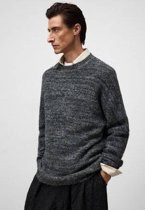 CREW COLLAR - Trui - black grey