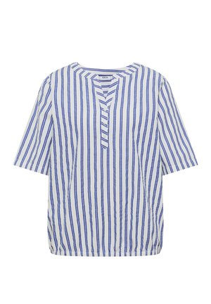 Cecil, HALBARM BLUSE MIT SPLIT NECK UND STREIFEN - Blusa - deep river blue