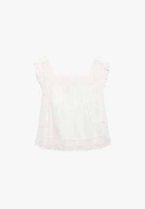 Marks & Spencer, TIE SIDE EMBROIDERED - Blusa - soft white
