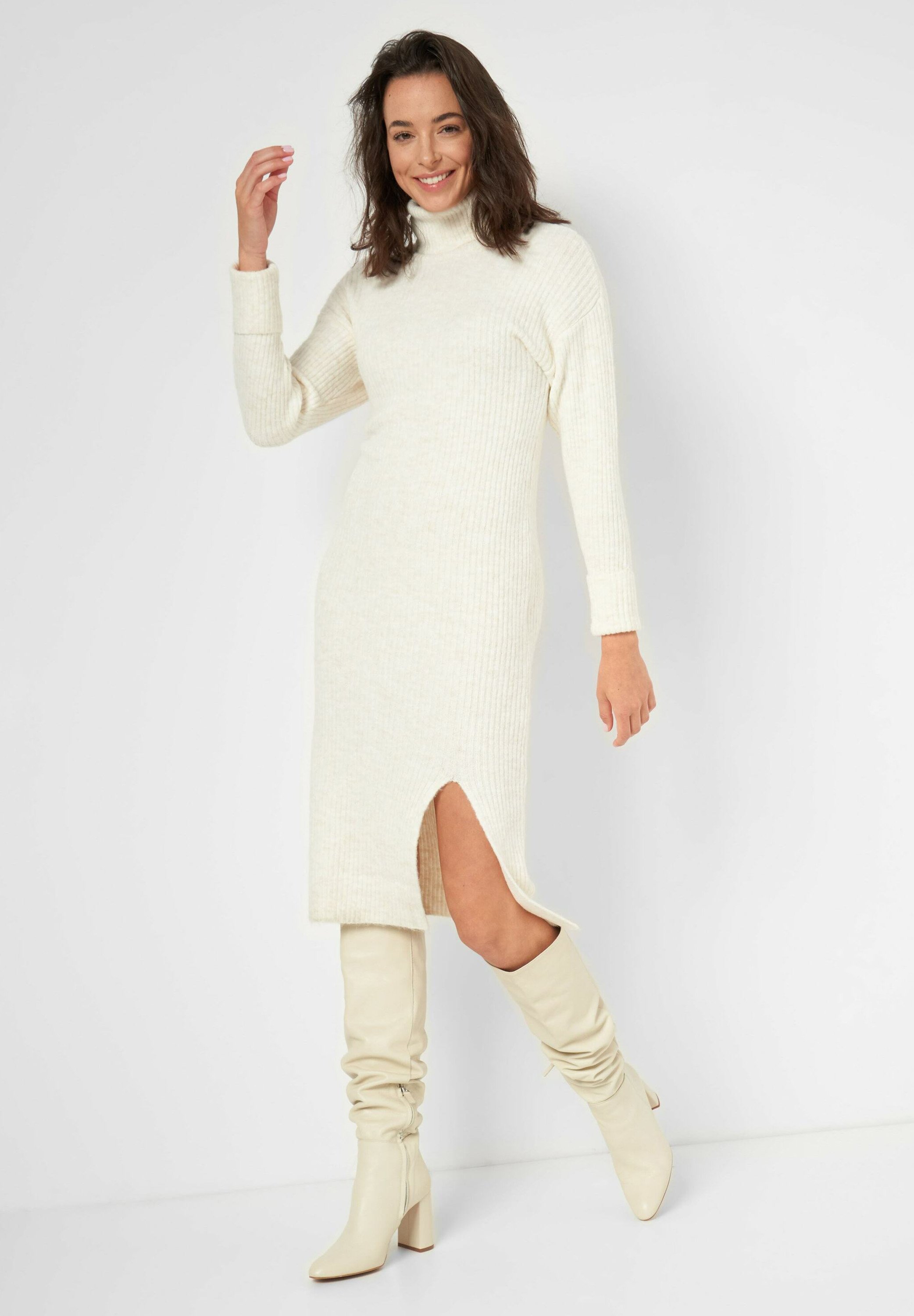 jumper dress knee high boots