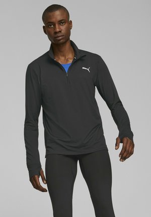 RUN FAVORITE 1/4 ZIP - Camiseta de manga larga - black