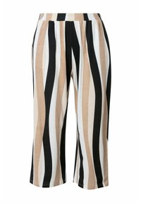 Ulla Popken STRIPED WIDE LEG CULOTTES - Broek - black