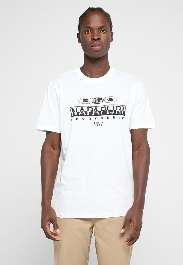 Napapijri T-shirt print wit Napapijri T-shirt print wit