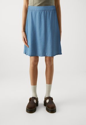 ONLY ONLLISA PEMA ELAS SHORT SKIRT - Denim skirt - light blue denim