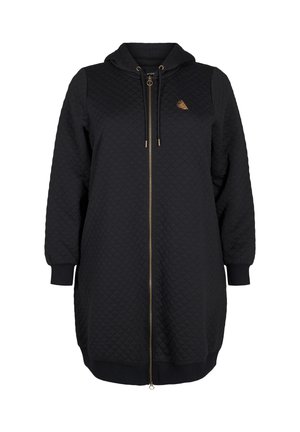 Active by Zizzi LANGE GESTEPPTE SPORT MIT REISSVERSCHLUSS - Sweatjacke - black