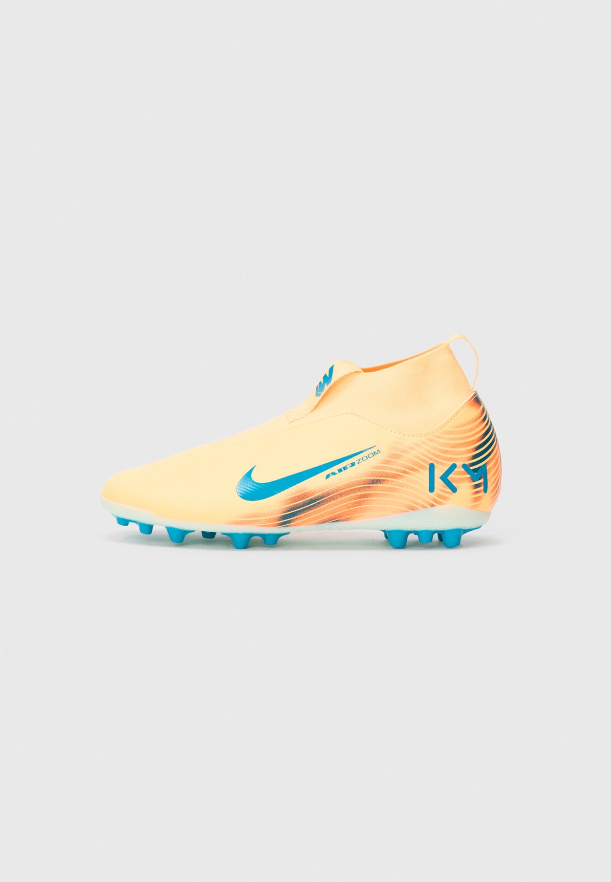 Nike JR MERCURIAL ZOOM SUPERFLY 10 ACAD AG KYLIAN MBAPPE - Firm-ground football boots - melon tint/neo turq/igloo