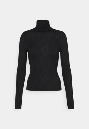 SOLID BODYCON TURTLENECK - Pullover - true black