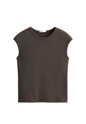 OYSHO SOFT TOUCH SHORT-SLEEVED RIB - Navadna majica - grey