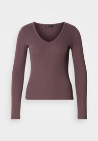 SLIM ESSENTIAL - Μπλούζα με μακριά μανίκια - black walnut