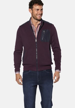 RALDIN - Cardigan - dunkelrot melange