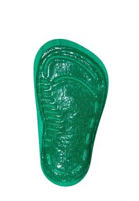 Semelle intérieure verte avec une surface texturée, une forme moulée et une finition brillante. Le design contourné offre un soutien et un confort pour les chaussures.