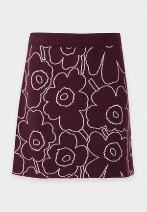 Marimekko, TOISTUVA PIIRTO UNIKKO - Minijupe - wine red/light pink