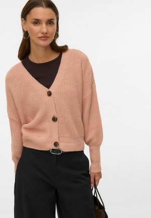 VMLEA V NECK CUFF CARDIGAN  - Vest - misty rose