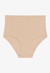 Høytlivsbeige undertøy laget av glatt stoff. Har et sømløst design med myke kanter og ingen synlige sømmer.