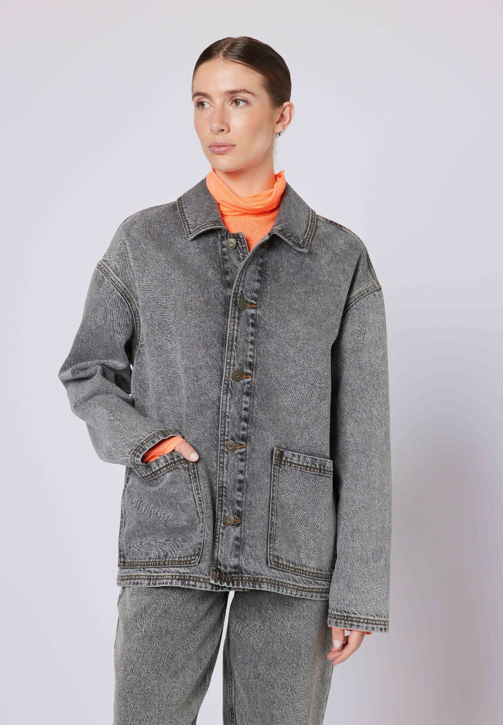 American Vintage MIXTE YOPDAY - Denim jacket - salt and pepper 