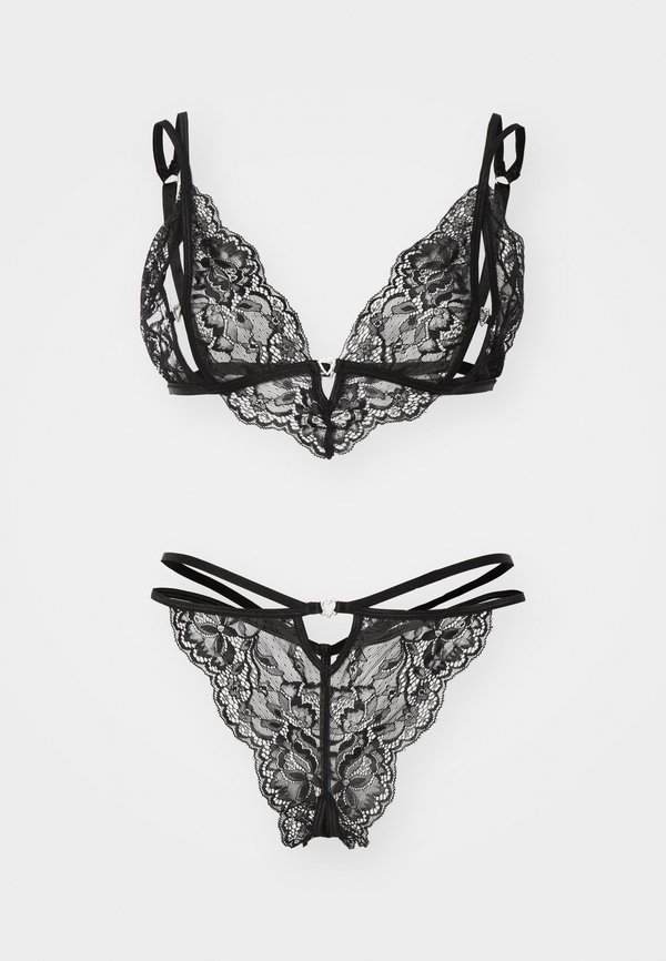 HEART CROTCHLESS SET  - Triangle bra