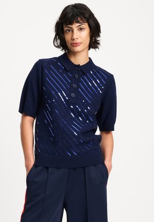 POM Amsterdam, TOP - POLO SEQUINS NIGHT BLUE - Poloshirt - blue