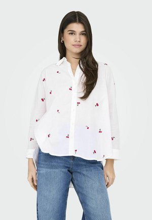 ONLY ONLNEW LINA GRACE EMB - Button-down blouse - bright white