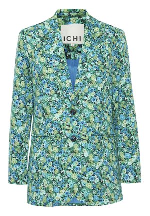 ICHI Blazer - blue green multi flower aop