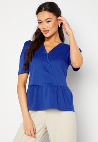 Bubbleroom - PUFF SLEEVE PEPLUM TOP - T-Shirt print - dark blue Thumbnail-Bild 1