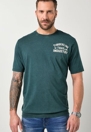 HALF-SLEEVE VINTAGE LOOK BELLY FIT - T-shirt imprimé - pine green