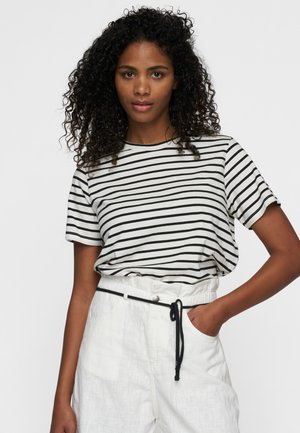 T-shirt imprimé - ecru black