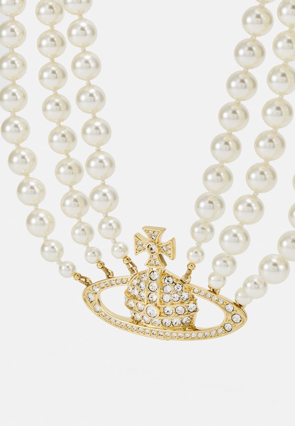 THREE ROW PEARL BAS RELIEF CHOKER - Necklace3