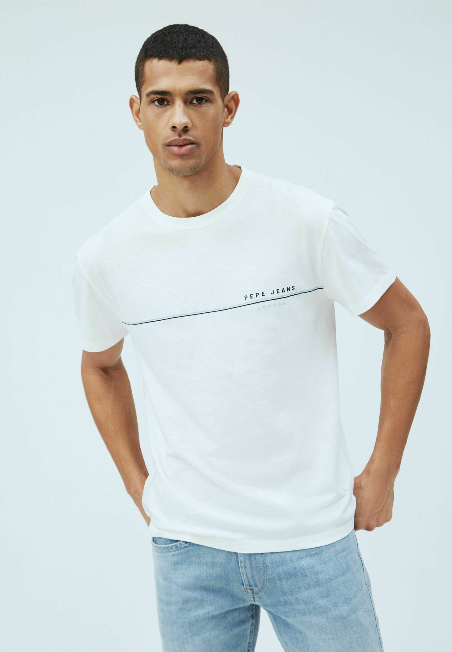 Pepe Jeans GILBERT - T-shirt con stampa - blanco off/avorio - Zalando