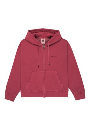 Bordeauxroter Zip-up-Hoodie mit Fronttaschen, Kordelzugkapuze, gerippten Bündchen und Saum sowie kleinem "element"-Logo auf der Brust.