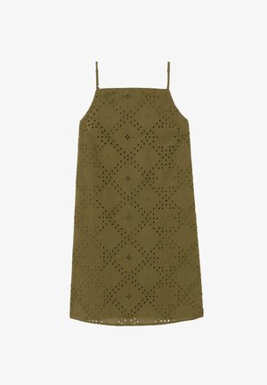 Promod, ROBE COURTE BRODERIE ANGLAISE - Robe de jour - vert olive