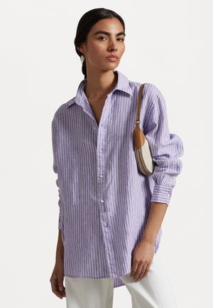 CLASSIC FIT STRIPED LINEN SHIRT - Skjortebluse - purple/white
