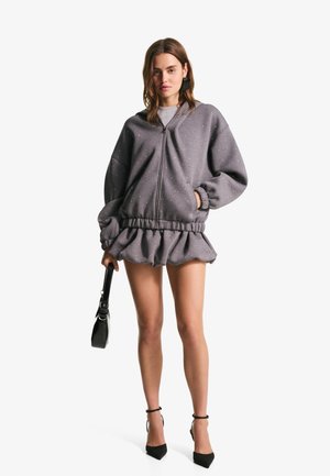 Bershka SHIMMERY NEOPRENE-EFFECT - Sweatshirt - dark grey