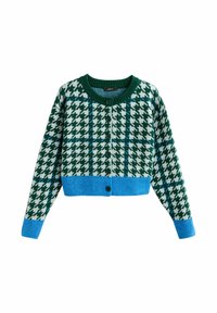 REGULAR FIT - CREW NECK  - Cardigan - green multi houndstooth