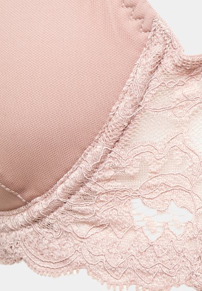 Fleur du Mal CHARLOTTE SHEER OVERLAY DEMI BRA - Sutiã triangular - tan