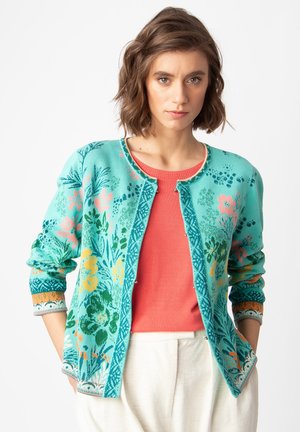 FLORAL PATTERN - Cardigan - aqua