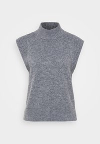 VMWOW HIGHNECK VEST - Stickad tröja - medium grey melange