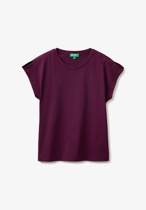 United Colors of Benetton, SHORT-SLEEVE T-SHIRT WITH A SLIT AT THE SLEEVE HEM.. - T-Shirt basic - violet