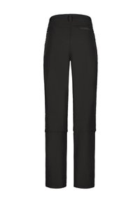 Pantalons noirs de plein air à jambe droite, fabriqués en tissu léger. Comprend une poche zippée et une taille ajustable.