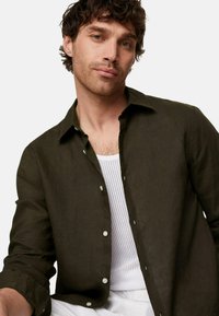 Marks & Spencer PURE LINEN - Camicia - dark chocolate