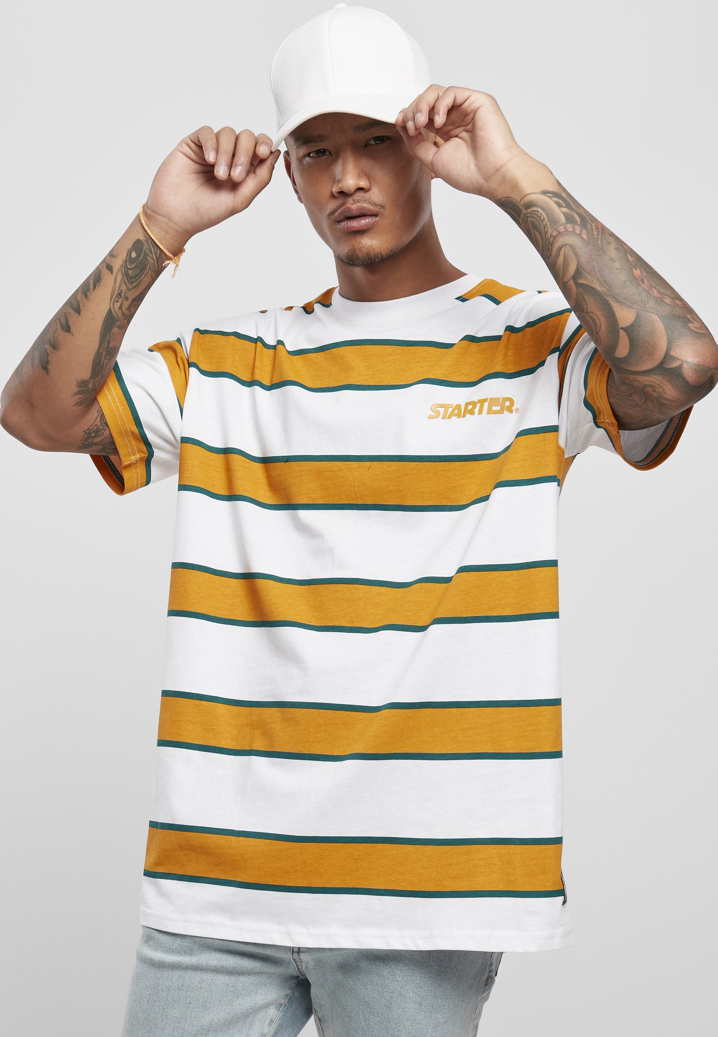 Yellow white t shirt Clearance