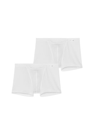 Hvide bomuldsboxershorts i en to-pak, med en glat tekstur, elastisk talje og et klassisk design med en åbning foran.