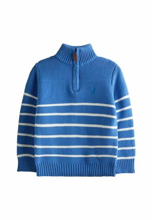 REGULAR FIT - STRIPE HALF ZIP - Striktrøje - blue/cream stripe