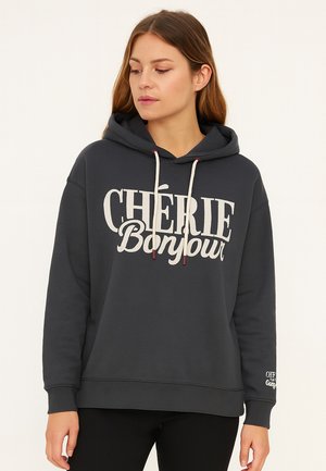 MIT STICKEREI - Kapuzenpullover - blau