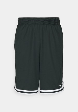 Zwarte sportshorts van een ademende meshstof, met een elastische tailleband en witte zijstrepen. Logo weergegeven op de onderste zoom.