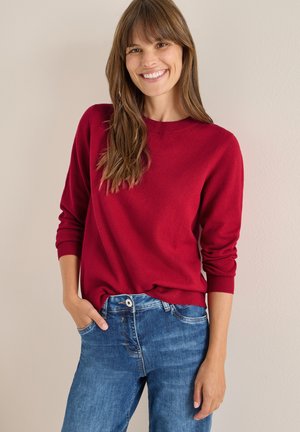 RUNDHALS - Strickpullover - rot
