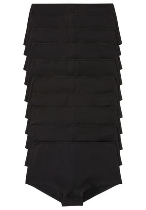 Culotte taille haute noire, fabriquée en coton doux, avec une texture lisse et un design simple sans motifs ni accents visibles.